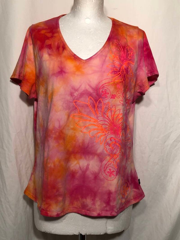 Didi roze/oranje gemarmerd t-shirt maat XXL