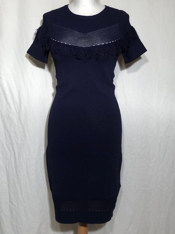 Supertrash donkerpaarse jurk met raffles maat S