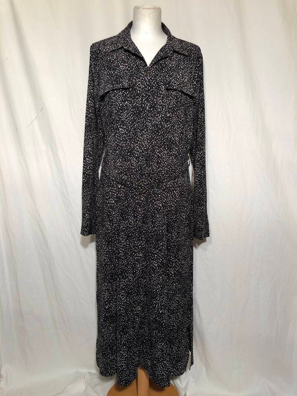 Revelation zwart/wit print jurk maat M