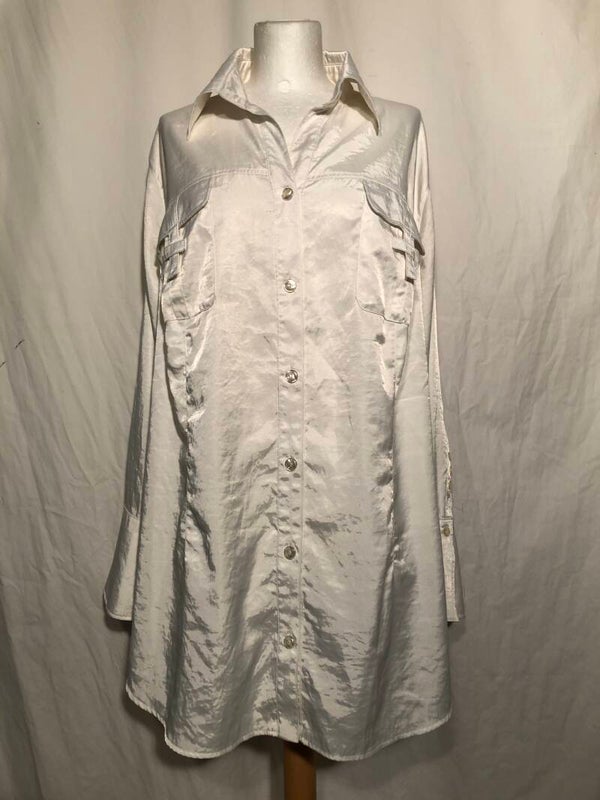 Miss Etam crème glimmende blouse maat 54