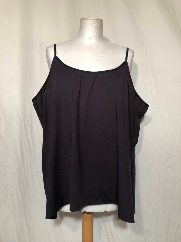 Yoek secrets zwart effen spaghetti top maat XXXL