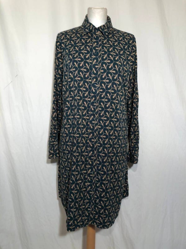 Zilch groene jurk met beige print maat XL