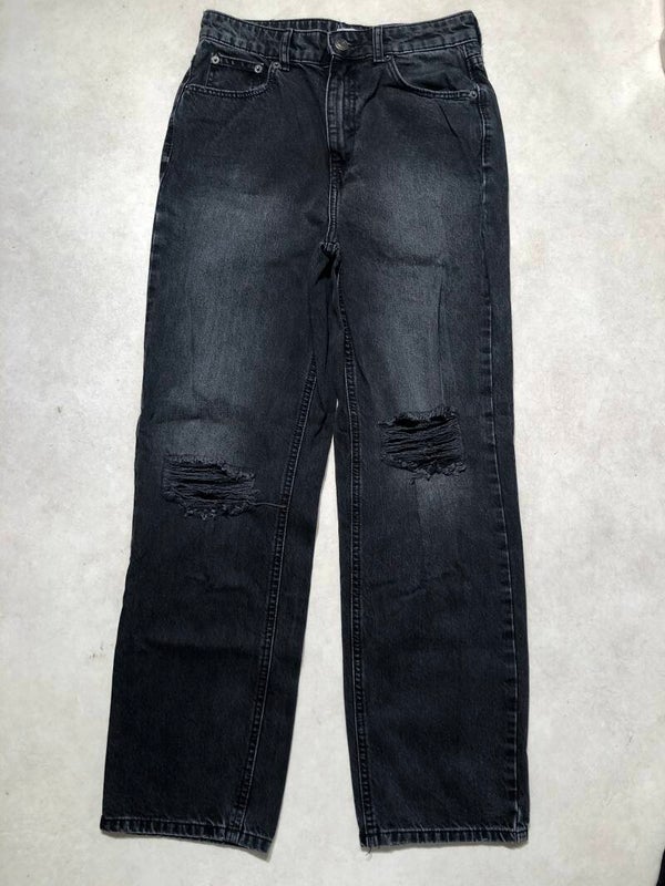 Only zwarte baggy jeans met gaten op de knieën maat 28