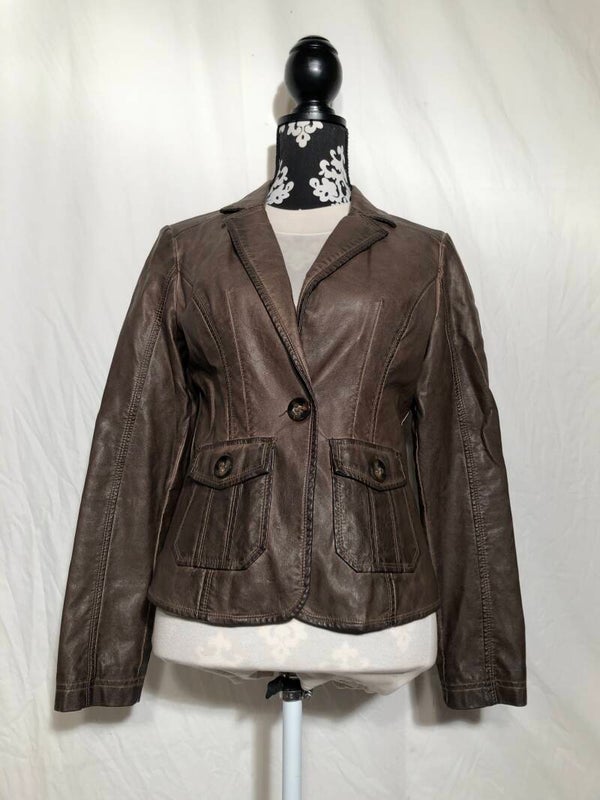 Rino & Pelle bruin imitatie lederen jasje maat 38