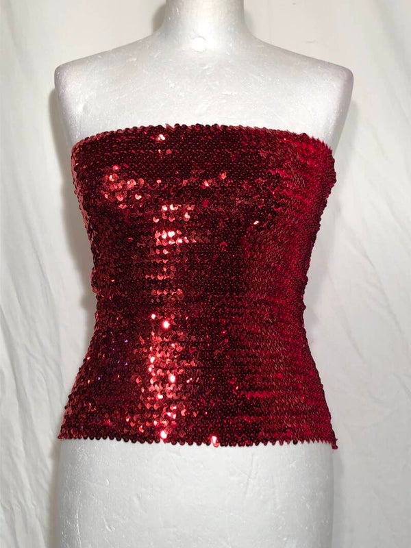 Miss line felrode strapless pailletten top maat one size