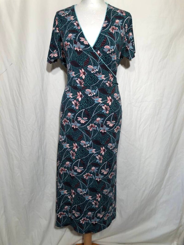 Didi donkergroen gebloemde jurk maat 48