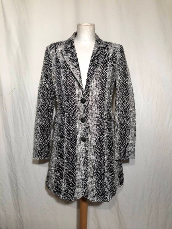 Helena Hart zwart/wit krokodillen print blazer maat L