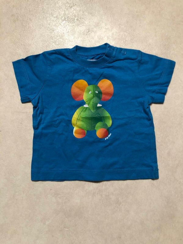 P’tit Filou blauw t-shirt met opdruk maat 74