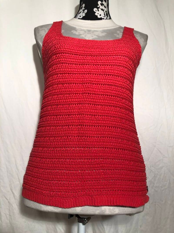 Garcia jeans oranje gehaakte zomer top maat M