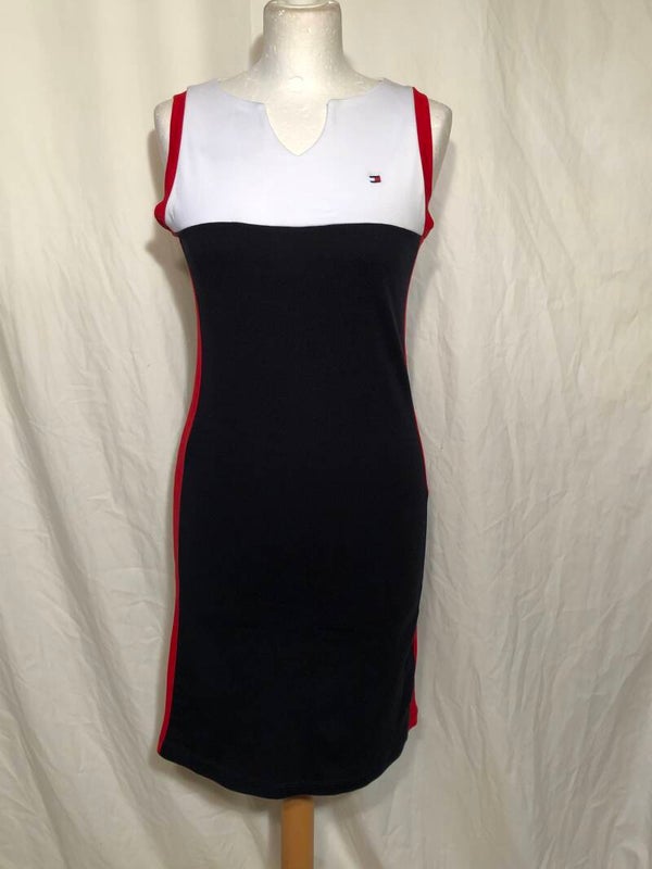 Tommy Hilfiger blauw/wit/rode jurk maat M