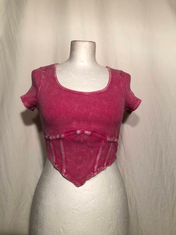 FashionNova roze croptop maat XL