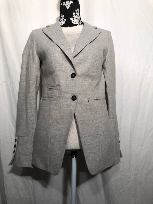 Grijs getailleerde wollen blazer maat S