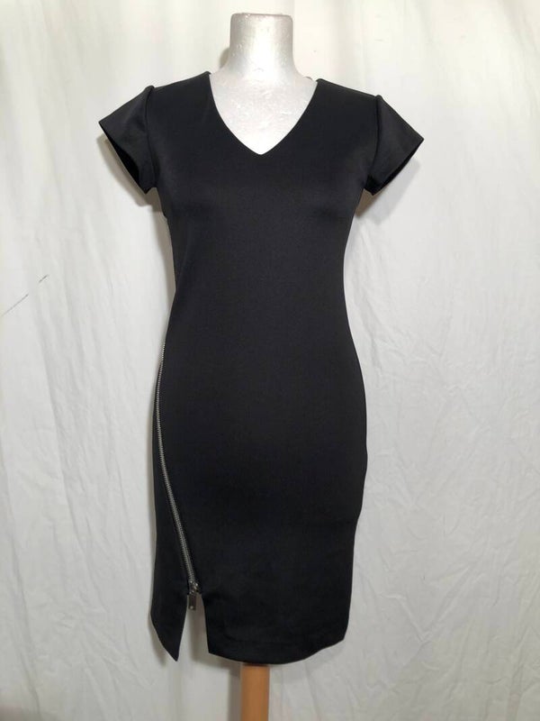 Supertrash zwart getailleerde jurk met rits maat S