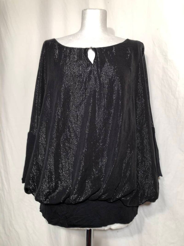 Esprit zwarte glitter tuniek met vleermuis mouwen maat XXL