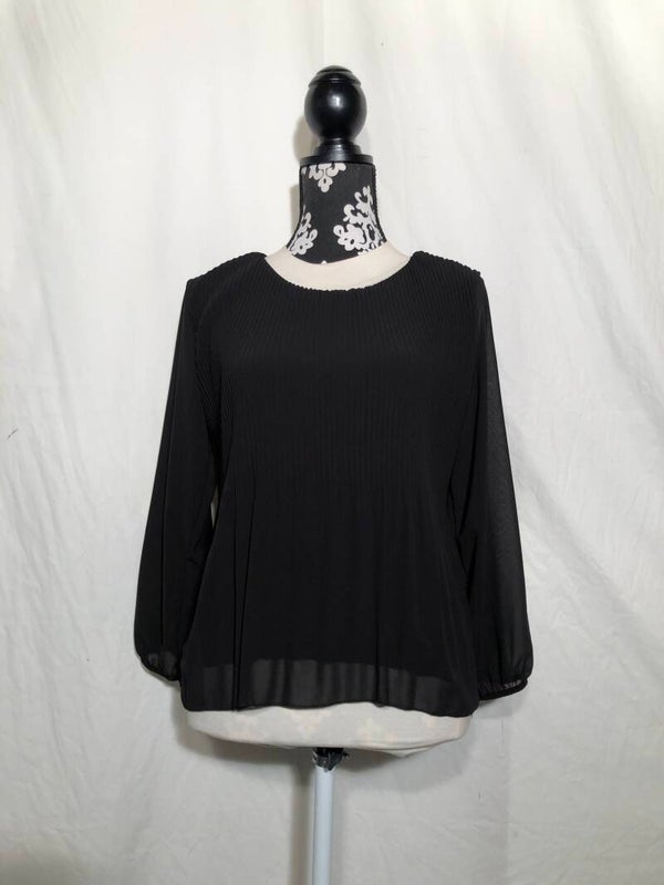 12 Na12 zwart dubbellaags plissé tuniek maat M