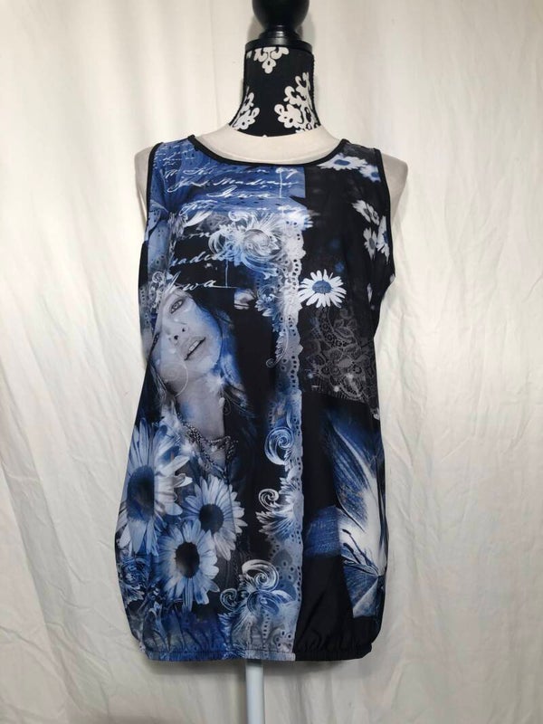 MS blauw foto print tuniek maat M