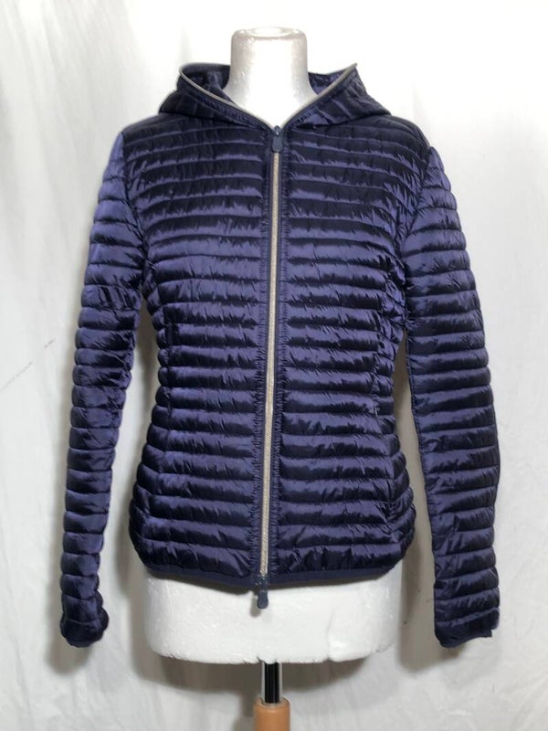 Save the duck donkerblauwe puffer jas met capuchon maat S