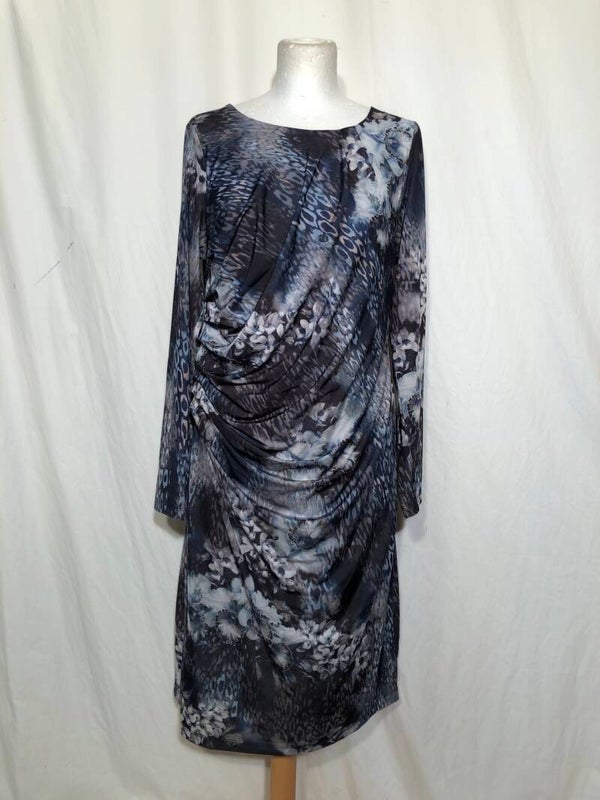 Cada Dia blauw print jurk maat 42