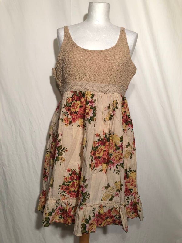 KA of Sweden beige gebloemd zomerjurkje maat L