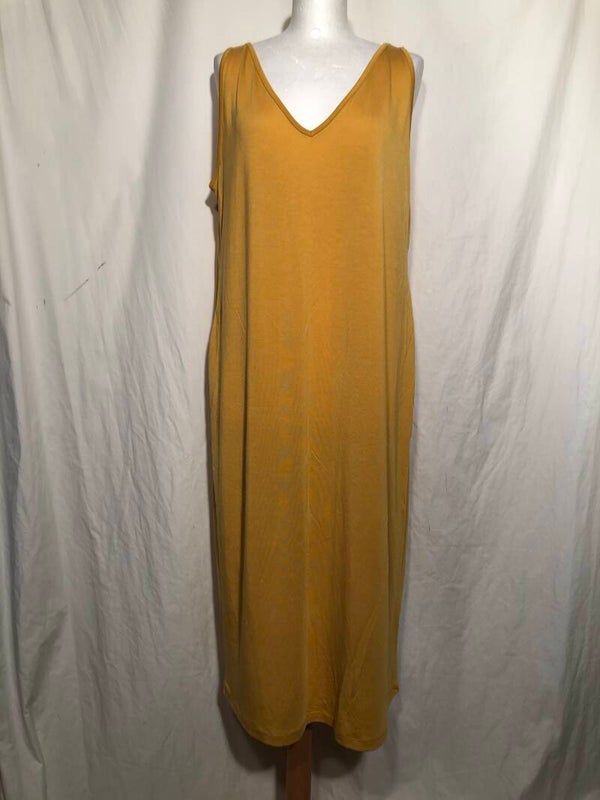 Lindex donkergele zomerjurk maat L