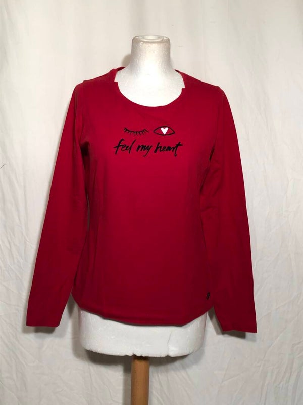 Armani jeans rode longsleeve met opdruk maat 46*