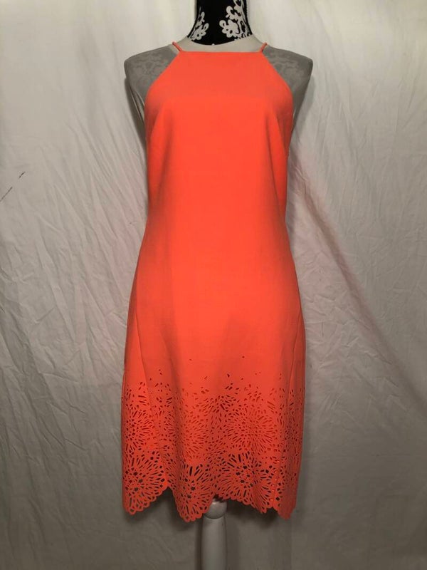 Karen Millen oranje jurk met werkje maat 38