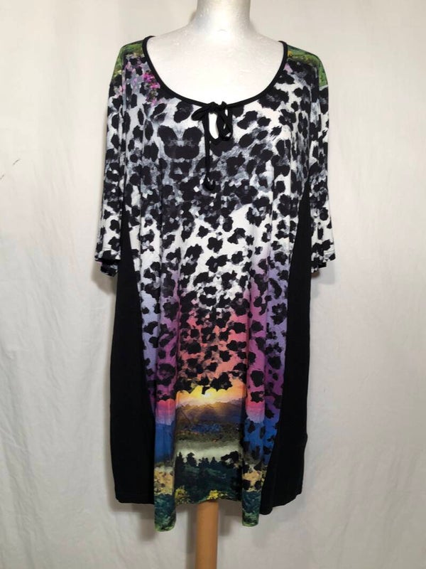 Semper piu zwart/wit/meerkleurig print tuniek maat 52