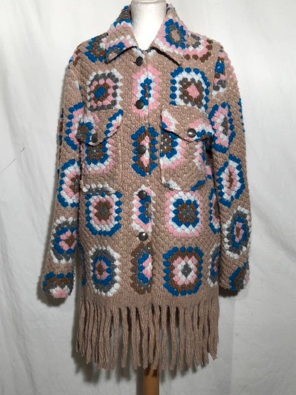 The faery Whispers meerkleurig vest met raffles maat L