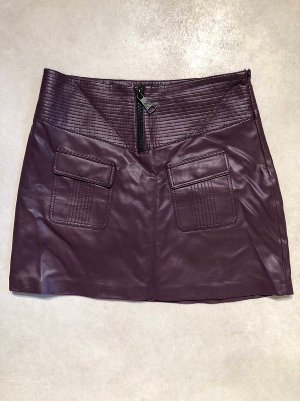 Nikkie paarse imitatie lederen rok maat 42