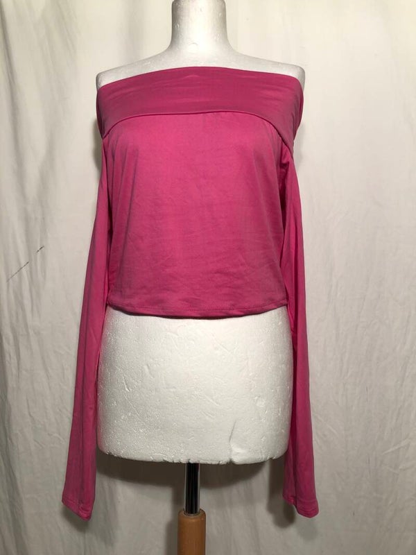 FashionNova roze offshoulder top maat XL
