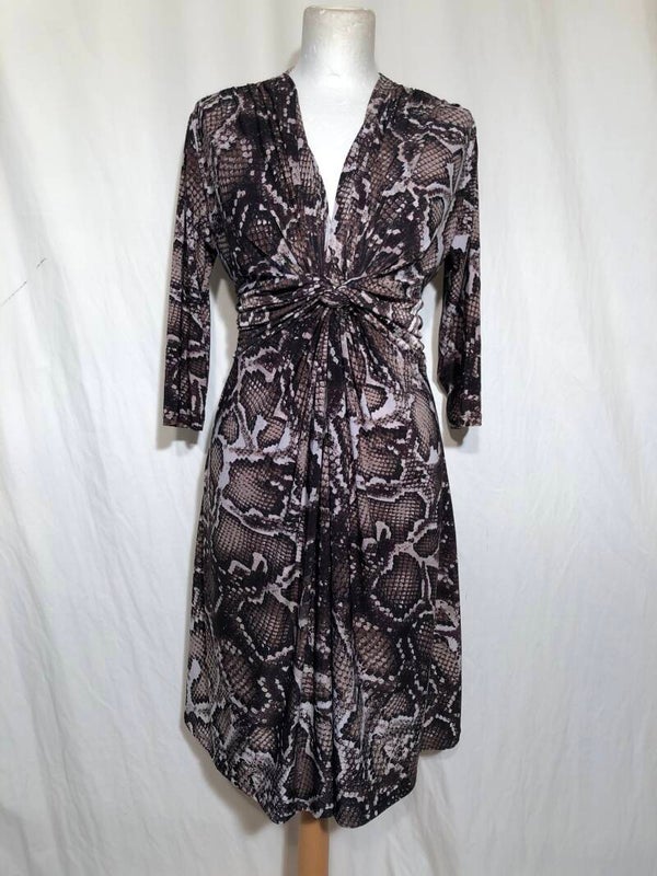 Made in Italy bruine slangprint jurk maat M
