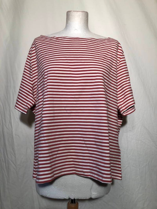 Banned wit/oranje gestreept retro t-shirt maat 4XL