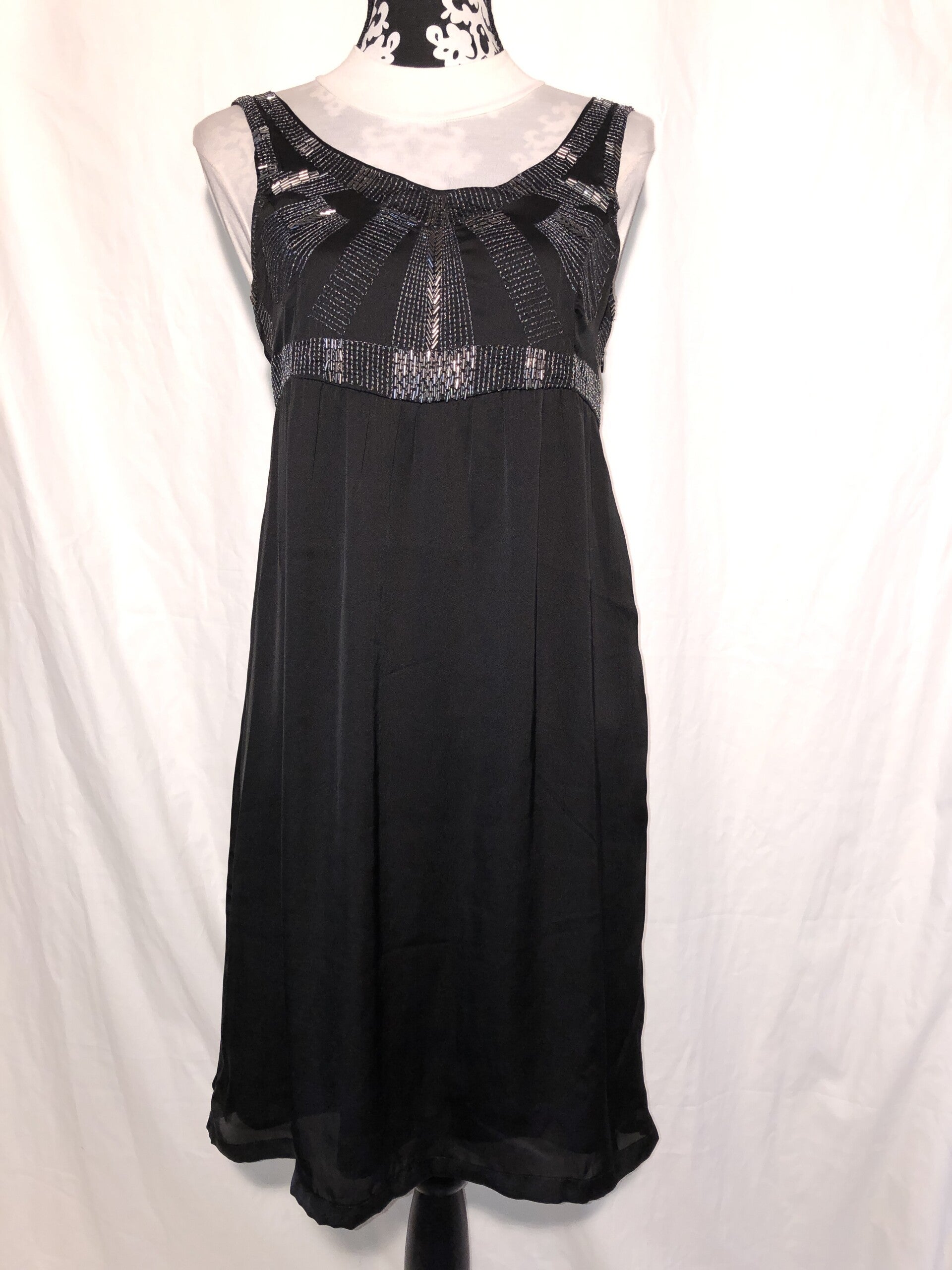 Soya concept zwart jurkje met borduur en kraaltjes maat 36