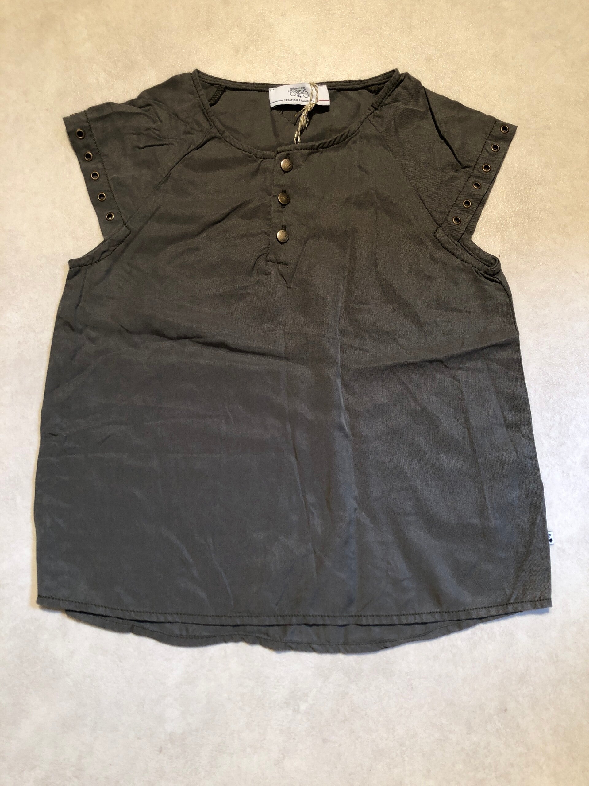 Le temps des cerises olijfgroen tuniek maat 128