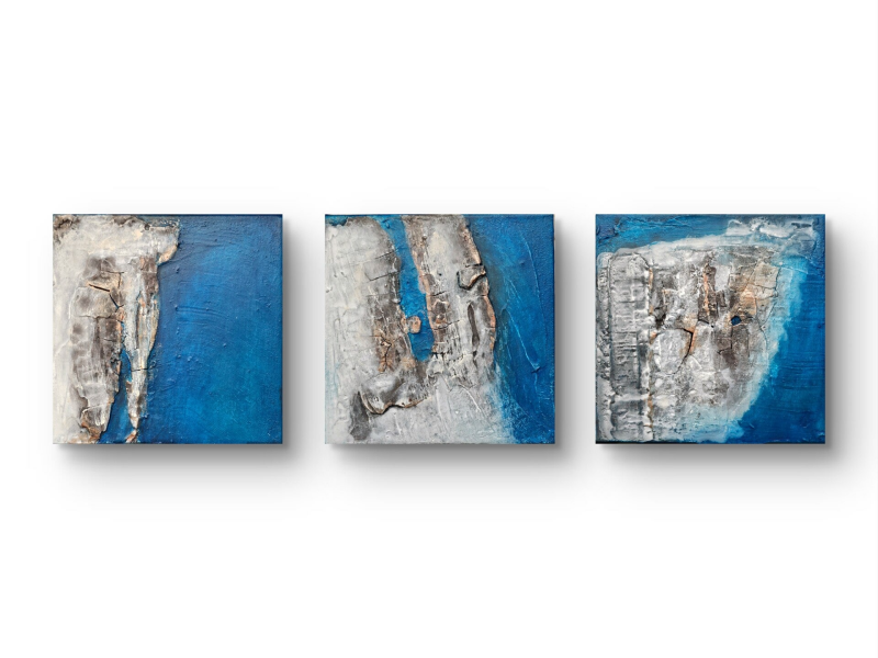 Strukturenbild, Marmormehl, Jostart, Braun, Türkis, Risse, Greven, Bild, Geschenk, Kunstbild