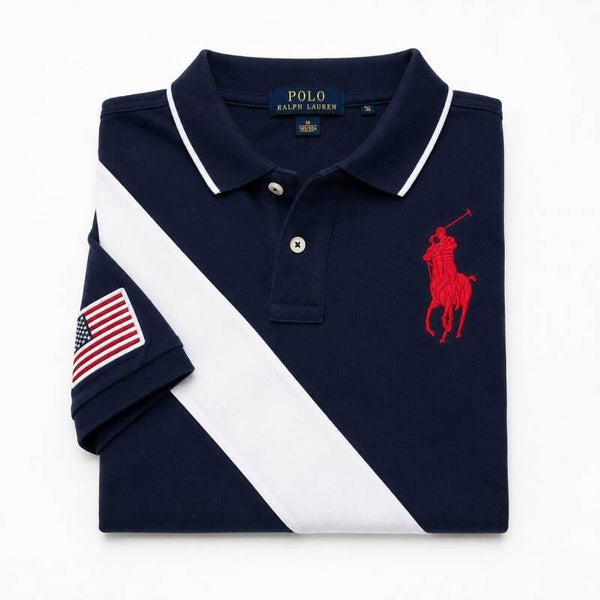 Ralph Lauren Big Pony USA Polo 🇺🇸 | Navy White | Größe M