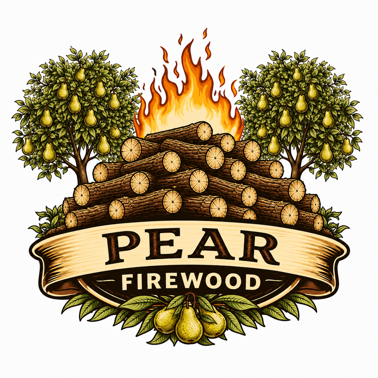 Pear Firewood - WheelBarrow