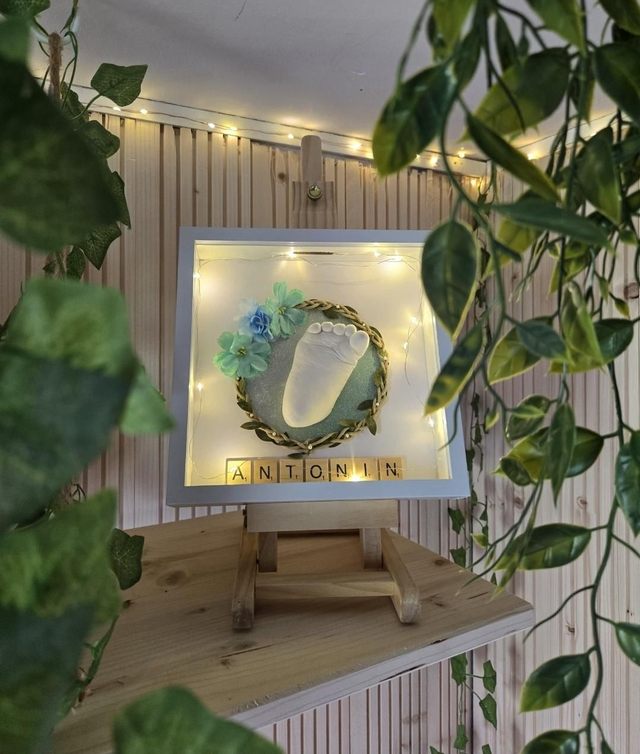 Kit 1 Empreinte 3D sous cadre carré – Kit ou Rendez-vous à domicile