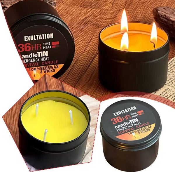 36-Uur Survival Kaars – Noodwarmte & Licht | 100% Bijenwas |