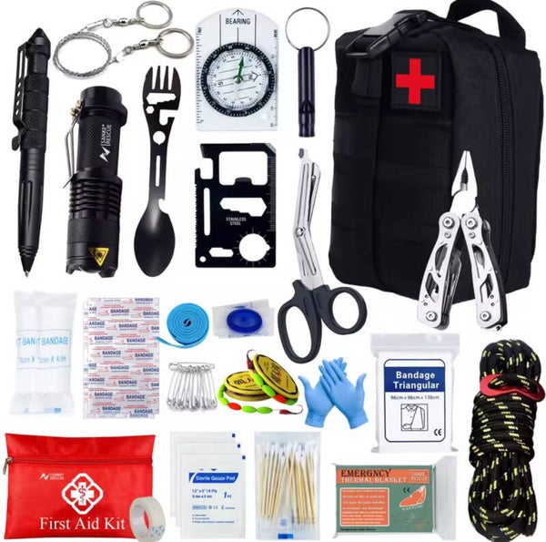 140-delige Survival & EHBO Kit – Complete Noodset voor Outdoor, Auto & Thuis