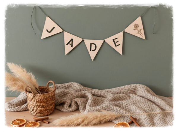 Houten vlag met letter