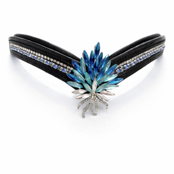 Blue crystal brow band