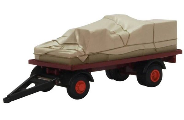 76CTR002-Canvassed Trailer  Red & Maroon