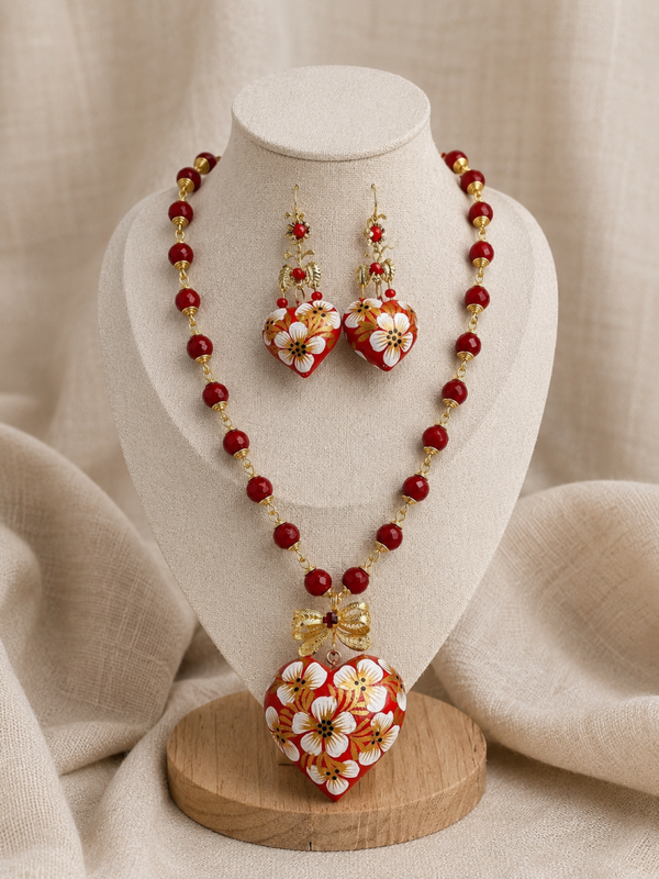 Collar Corazón Floral