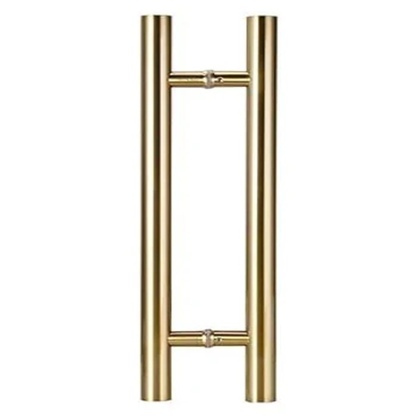 Stainless Steel Round Pull Handle Gold Mirror Finish SS 304 | Glass Door Handle UAE