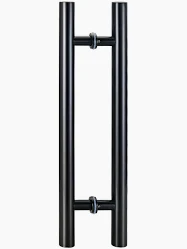 Stainless Steel Round Pull Handle Black Finish SS 304 | Glass Door Handle UAE