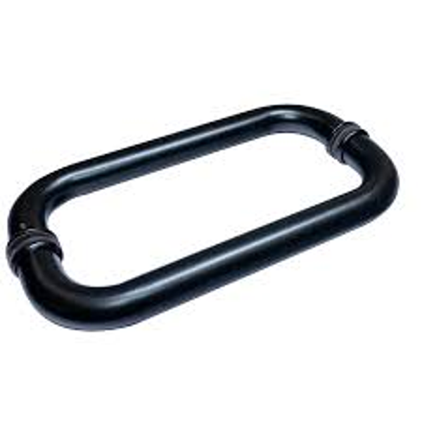 Stainless Steel Oval Pull Handle Black Finish SS 304 | Glass Door Handle UAE