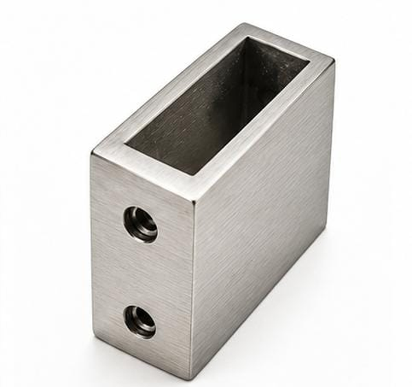 Stainless Steel Wall to Tube Connector 10×30mm Brush Finish SS 304
