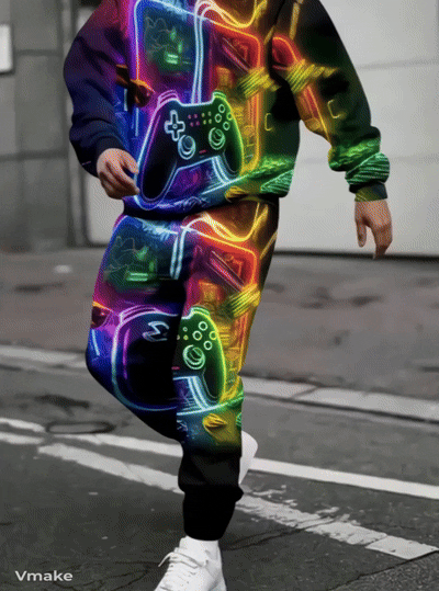 GAMER NEON SPIN Long Sleeve Sweatshirt and Pants