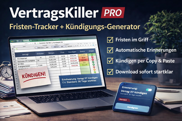 VertragsKiller PRO - Fristentracker & Kündigungs-Generator (Download)